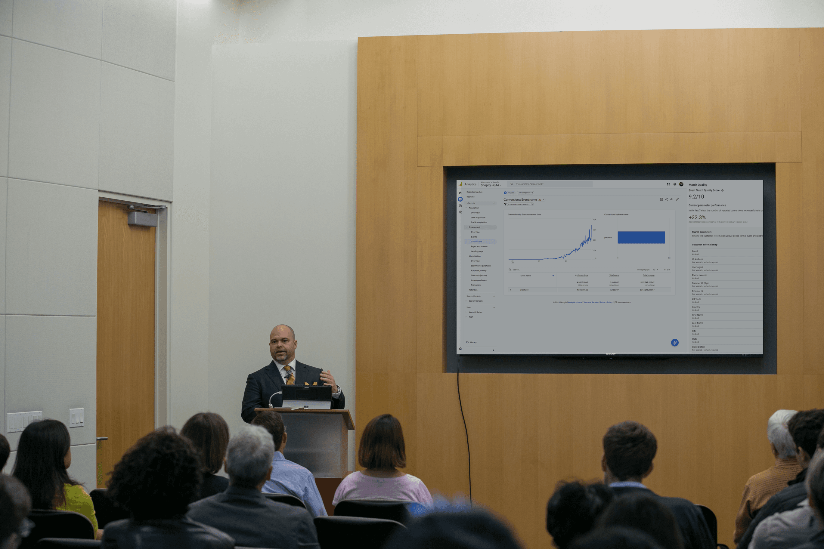 Dan Bartow speaking in front of an audience